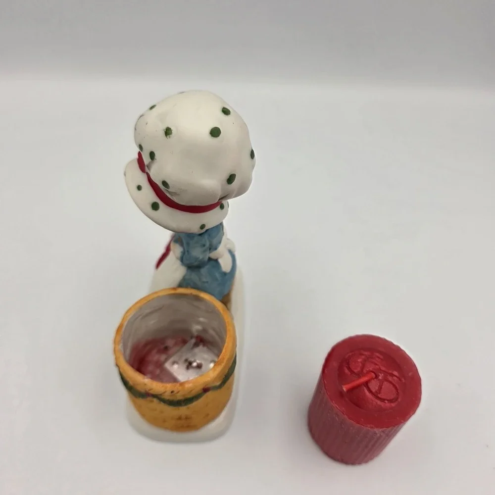 Christmas Luvkins Jasco 1978 Porcelain Mrs Claus Vintage Original Candle Holder